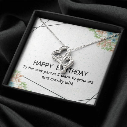 Happy Birthday 1 Double Hearts Necklace