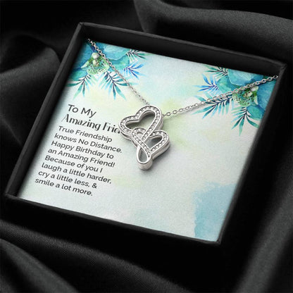 To My Amazing Friend -  Double Hearts Necklace