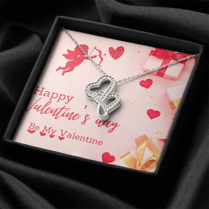 Gorgeous  Be My Valentine Double Hearts Necklace