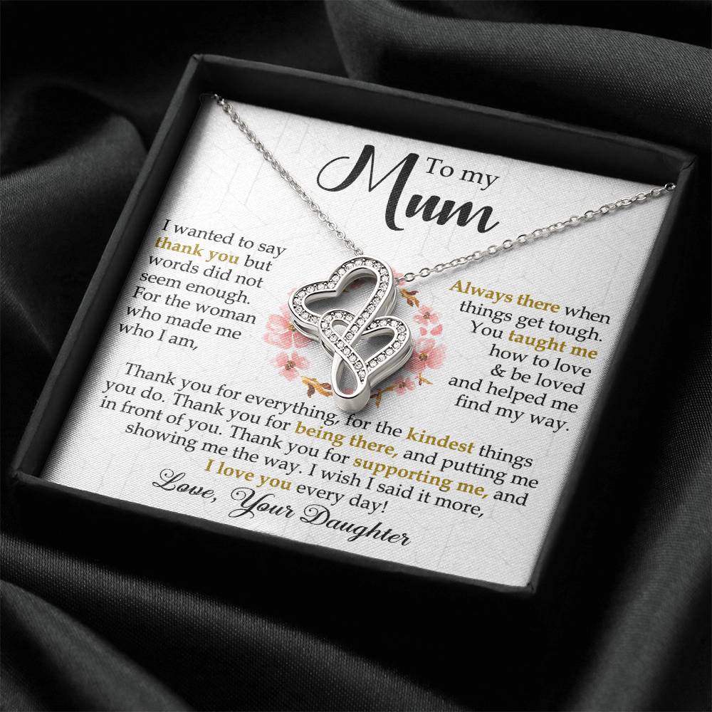 Mum Gift Be Loved Double Heart Necklace Double Hearts Necklace