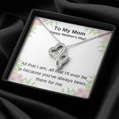 All That I Am - Mother's Day  Double Hearts Necklace