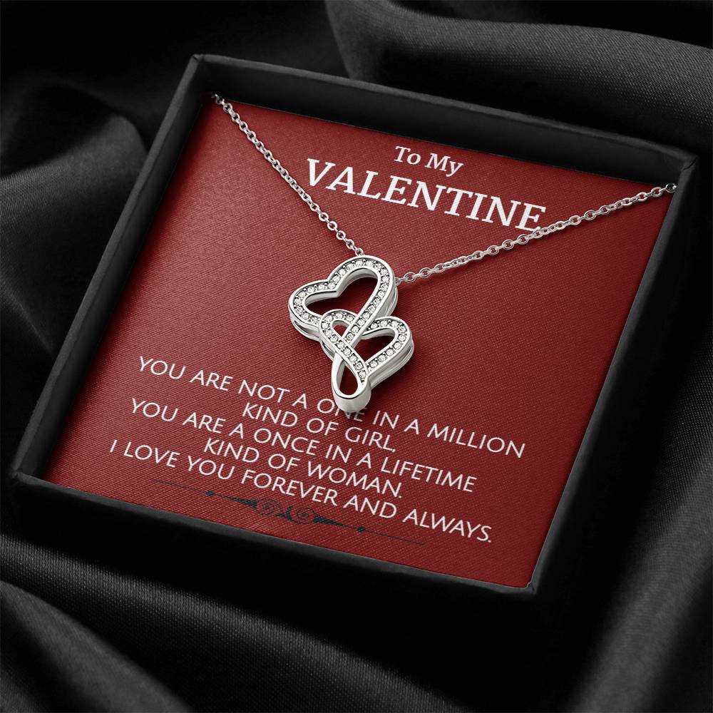 To My Valentine  Double Hearts Necklace