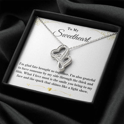 Your Girlfriend Will Love This . Double Hearts Necklace