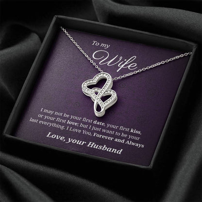 To Wife Forever And Always  Double Hearts Necklace