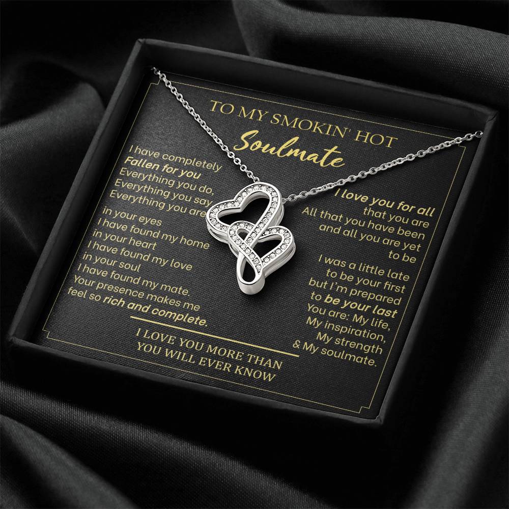 Gift For Your Soulmate - Your Presence Makes Me Complete - To My Soulmate Necklace For Soulmate Meaningful Soulmate Ne Double Hearts Necklace