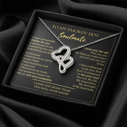 Gift For Your Soulmate - Your Presence Makes Me Complete - To My Soulmate Necklace For Soulmate Meaningful Soulmate Ne Double Hearts Necklace