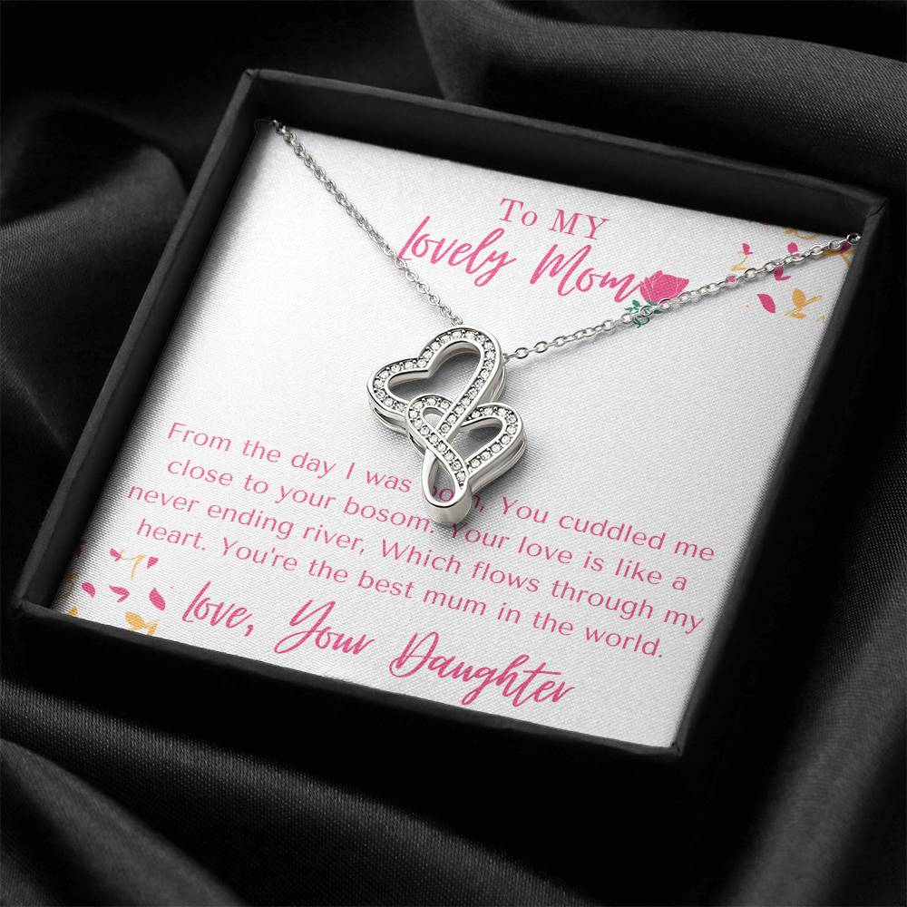Truly Amazing Mum Mothers Day Gift Gorgeous  1 Double Hearts Necklace
