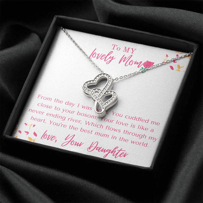 Truly Amazing Mum Mothers Day Gift Gorgeous  1 Double Hearts Necklace