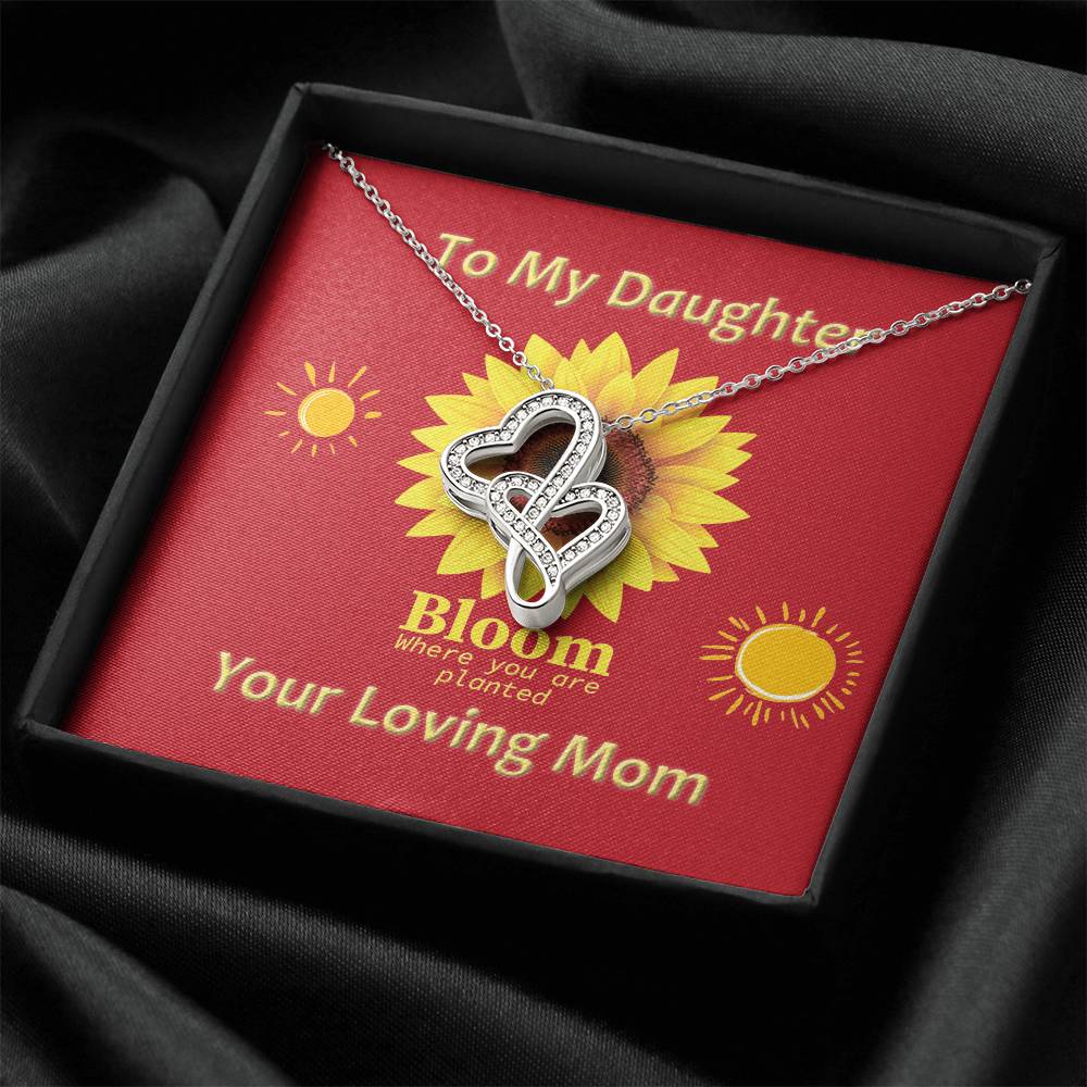 To My Daughter Jewellery Gift For Daughter From Mom  Daughter Gift From Mom Valentines Day Gift  Double Hearts Necklace