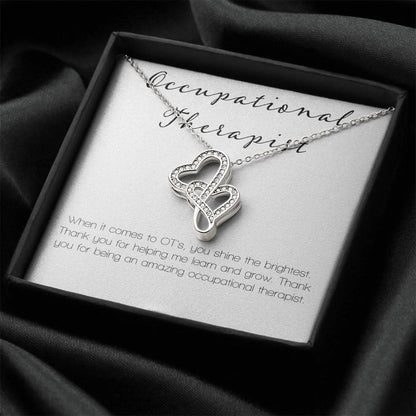 Occupational Therapist Double Hearts Necklace