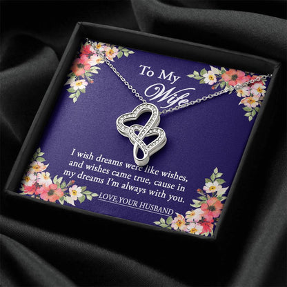 To My Wife Necklace - Anniversary Gift For Wife Birthday Gift For Wife Gift For Wife Necklace For Wife Gift For Wife B 5 Double Hearts Necklace