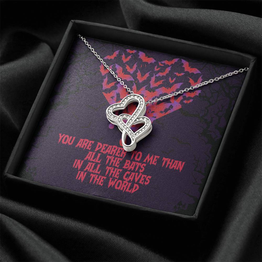 You Are Dearer To Me Than All The Bats 4 Double Hearts Necklace