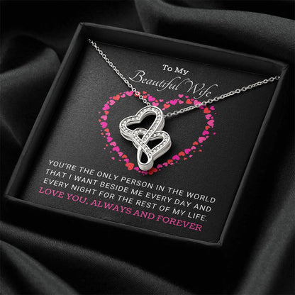 Those Words Made Her Tear Up... Adam T. Double Hearts Necklace