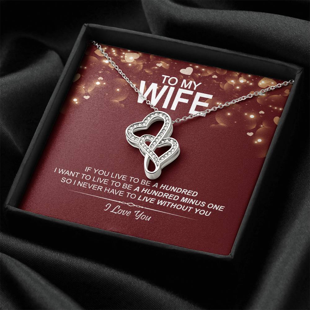 To My Wife - I Love You Message - Tmw04 Double Hearts Necklace