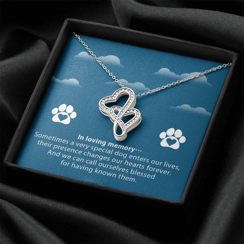 In Loving Memory Sometimes A Very Special Dog Enters Our Lives Double Hearts Necklace