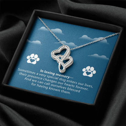 In Loving Memory Sometimes A Very Special Dog Enters Our Lives Double Hearts Necklace