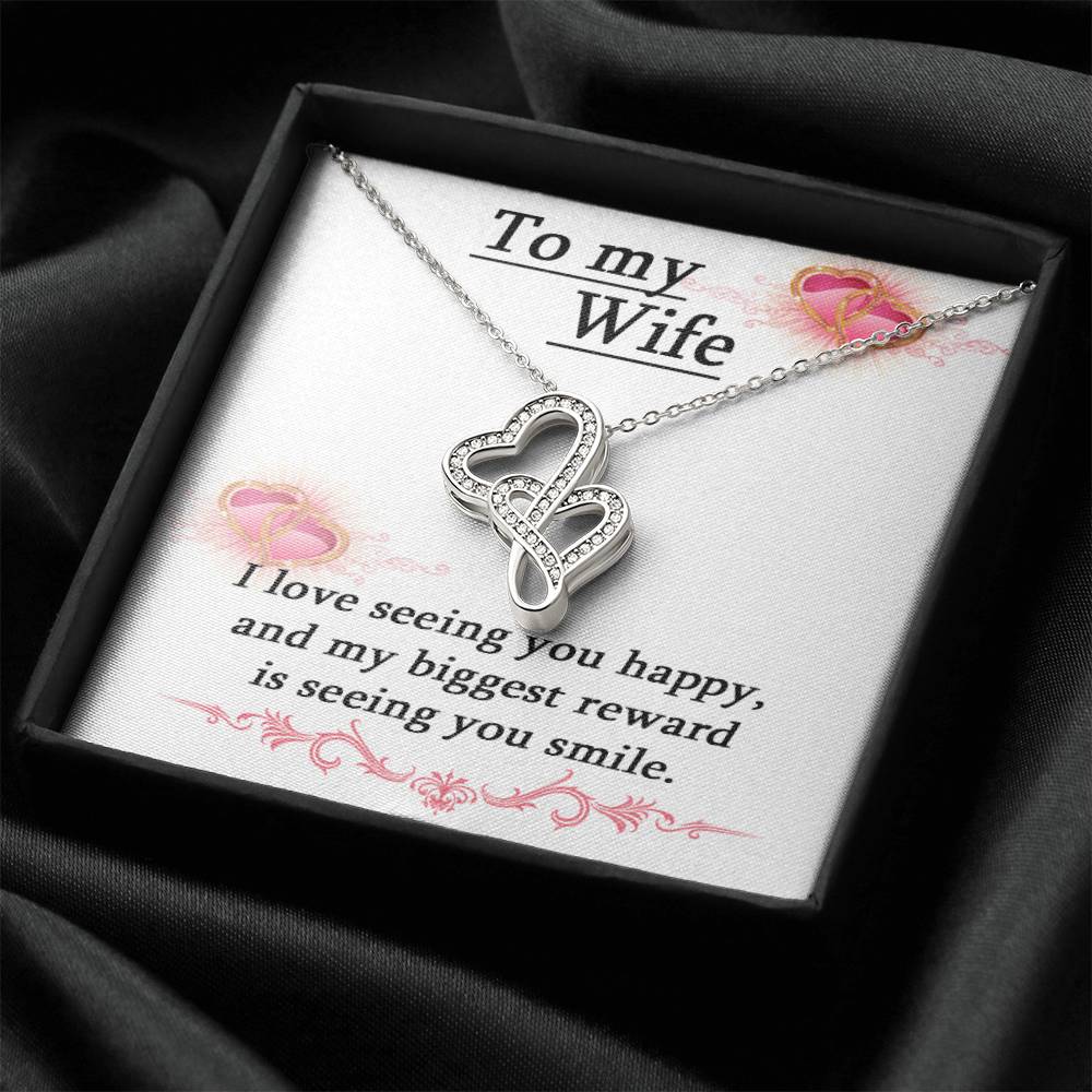 To My Wife Necklace - Anniversary Gift For Wife Birthday Gift For Wife Gift For Wife Necklace For Wife Gift For Wife B 1 Double Hearts Necklace
