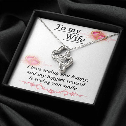 To My Wife Necklace - Anniversary Gift For Wife Birthday Gift For Wife Gift For Wife Necklace For Wife Gift For Wife B 1 Double Hearts Necklace