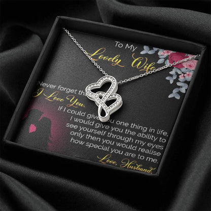 To My Lovely Wife 1 Double Hearts Necklace