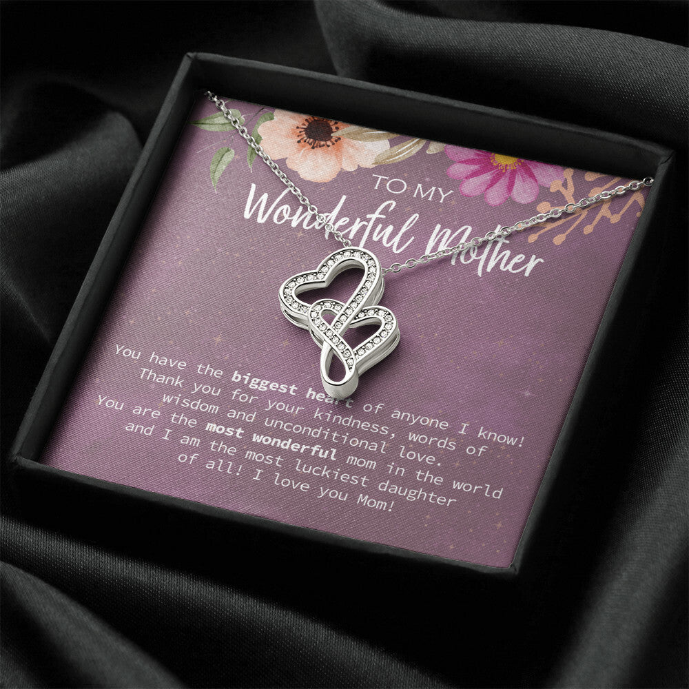 Birthday Gift From Daughter Gift For Mom Birthday Gift For Mom From Daughter Necklace Gift Mother's Day Gift Women's J Double Hearts Necklace