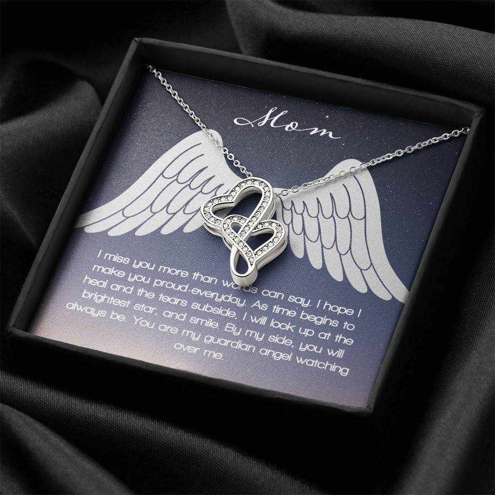 Guardian Angel - Mom Double Hearts Necklace