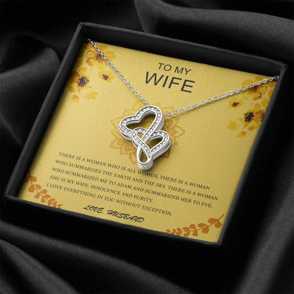 To My Wife - Double Hearts - Necklace. Double Hearts Necklace