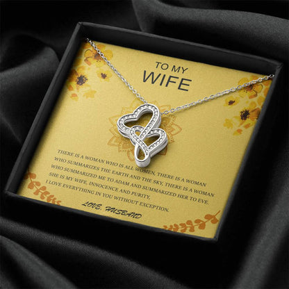 To My Wife - Double Hearts - Necklace. Double Hearts Necklace