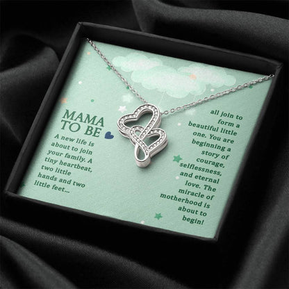 Mama To Be A New Life  Double Hearts Necklace