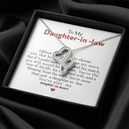 To My Daughter-In-Law You're Also My Daughter In Heart  1 Double Hearts Necklace