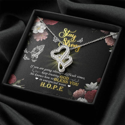 Stay Strong -  1 Double Hearts Necklace
