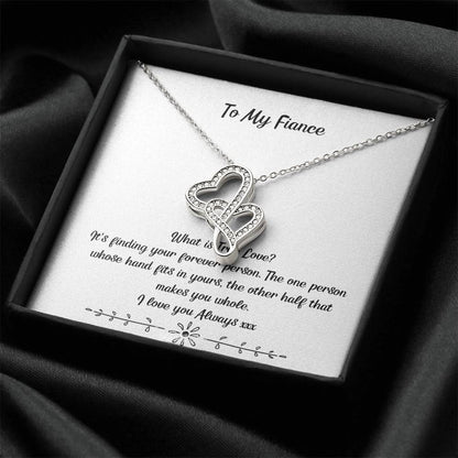 To My Fiancee Pendant Necklace Future Wife Necklace Card Engagement Gifts For Fiance Romantic Jewelry Gift For Fiance  Double Hearts Necklace