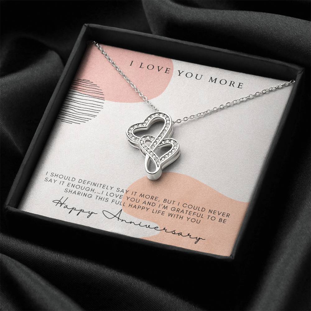 I Love You More Double Heart Double Hearts Necklace