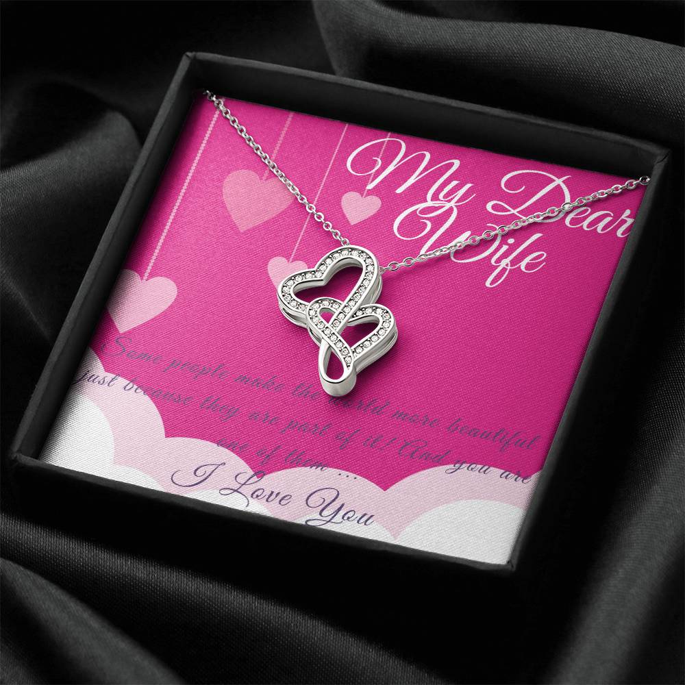 For Wife Double Hearts Necklace