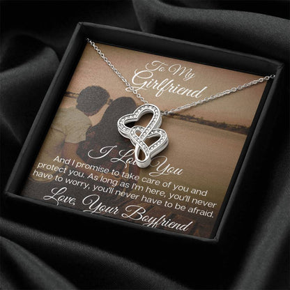 To My Gorgeous Girlfriend - The Beautiful  Double Hearts Necklace