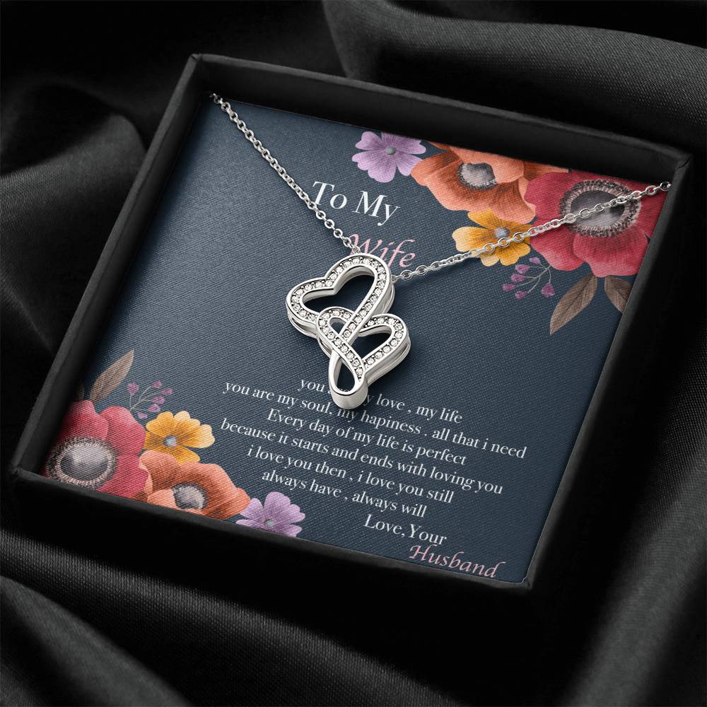 To My Wife Necklace Anniversary Gift For Wife Gift For Wife Necklace For Wife Birthday Gift For Wife Gift For Wife Bir Double Hearts Necklace