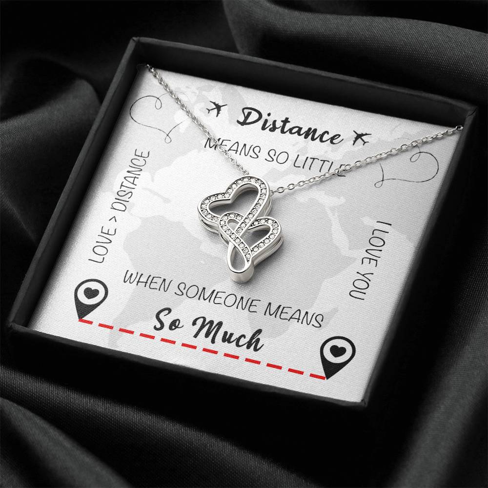 Lovedistance Two Hearts Necklace Double Hearts Necklace