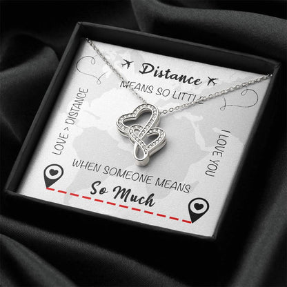 Lovedistance Two Hearts Necklace Double Hearts Necklace