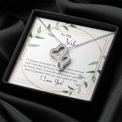 Double Heartto My Wife Necklace Anniversary Gift For Wife Birthday Gift For Wife Gift For Wife Necklace For Wife Gift  Double Hearts Necklace