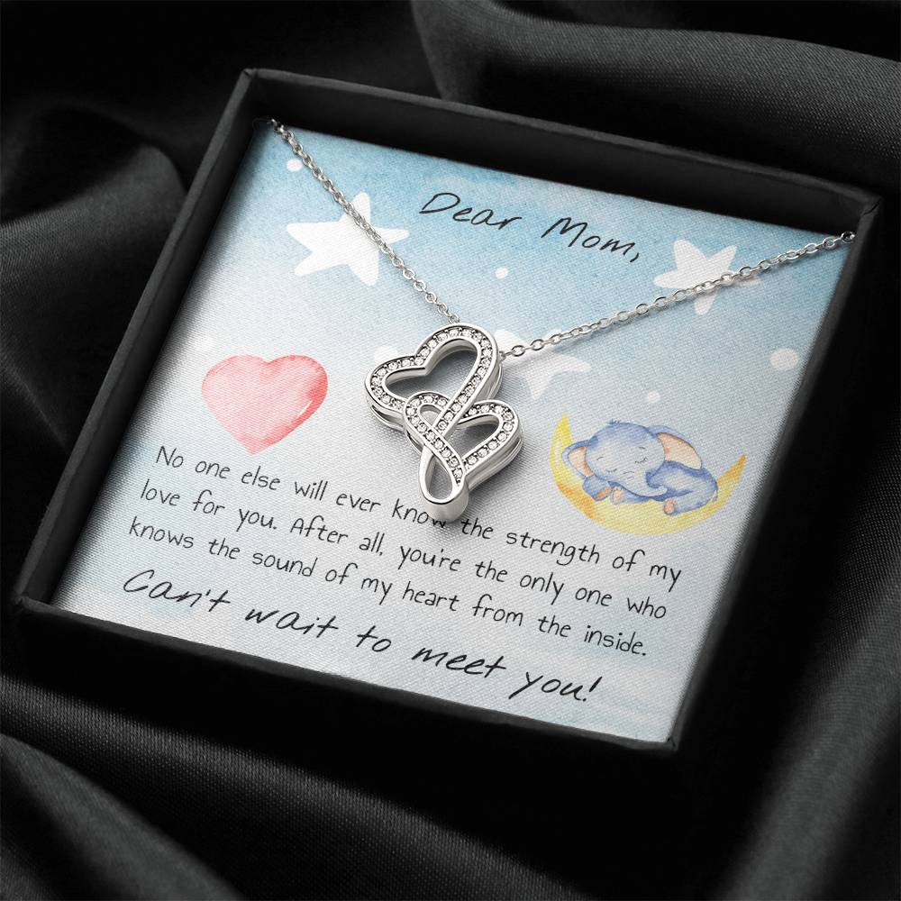 New Mom From Baby Double Heart Necklace Pendant Double Hearts Necklace