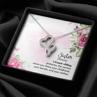 A Female Sibling -  Double Hearts Necklace