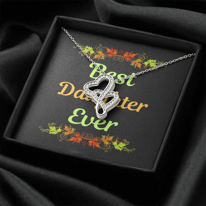 Best Daughter Ever Double Hearts Necklace