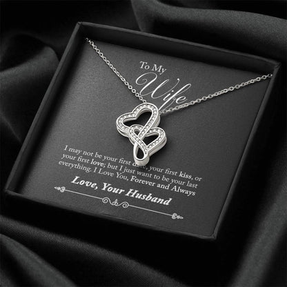 To My Wife - Forever And Always - Necklace Double Hearts Necklace