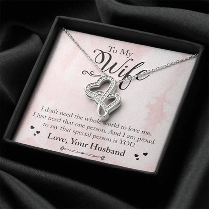 One Person To Love Necklace Double Hearts Necklace