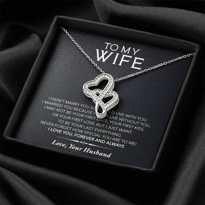 To My Daughter I Love You Now And Forever Necklace Double Hearts Necklace