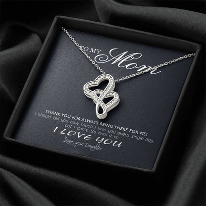 Perfect Gift For Mom Necklace - Mother's Day Gift For Mom Double Hearts Necklace