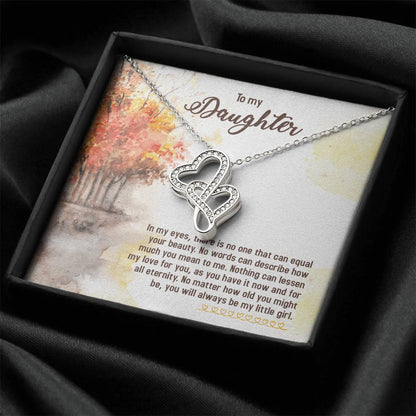 To My Daughter Necklace - Mom To Daughter Double Heart Necklace Gift - Mom And Daughter Always Remember Gift From Mom  3 Double Hearts Necklace