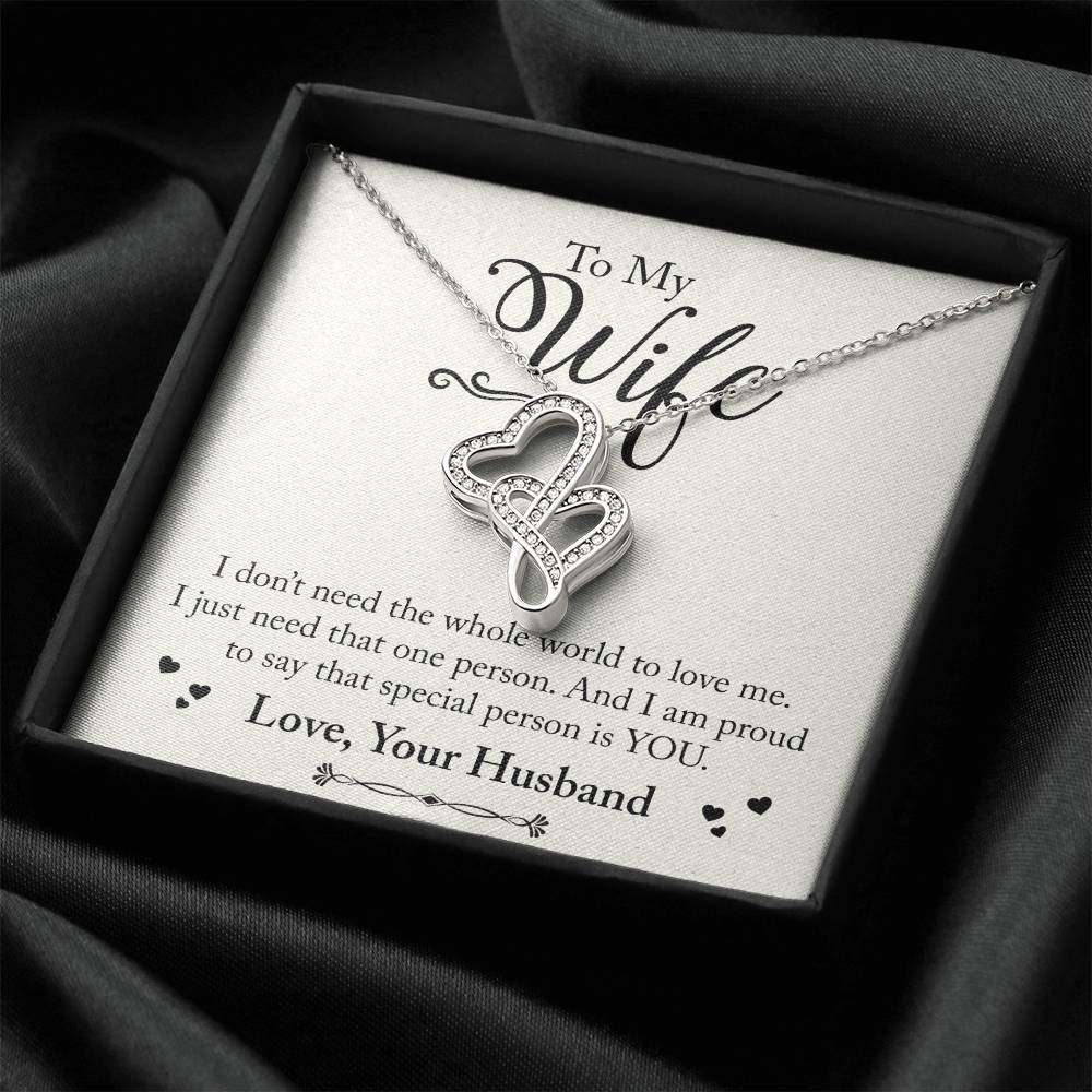 Wife - How Special You Are To Me Double Hearts Necklace