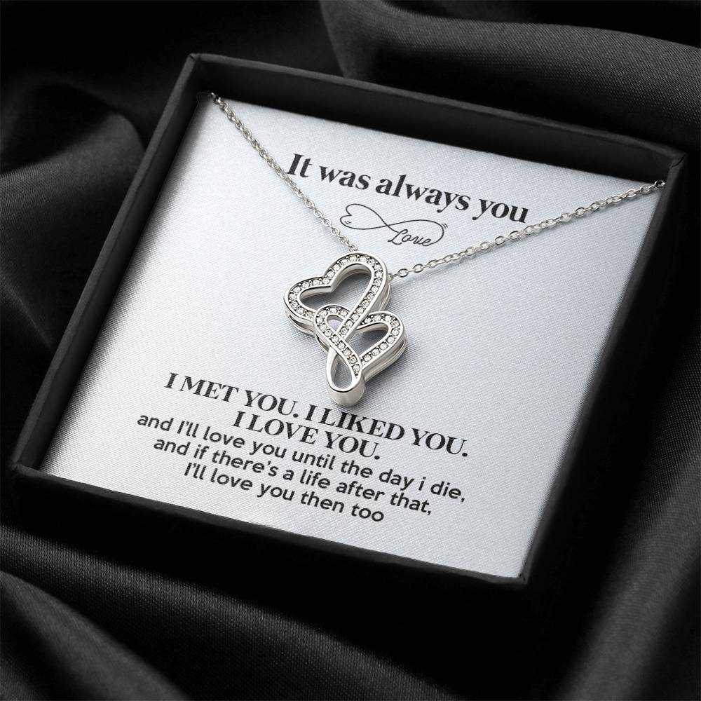 It Was Always You - Infinity Heart Necklace Double Hearts Necklace