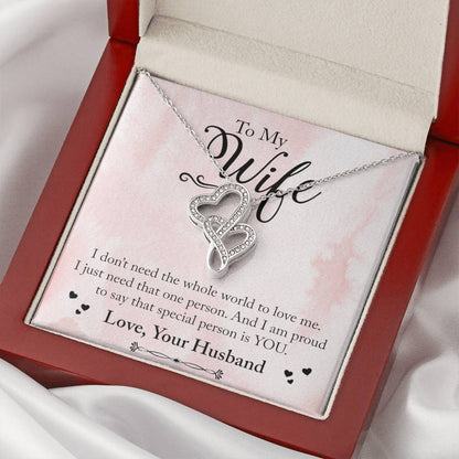 One Person To Love Necklace Double Hearts Necklace