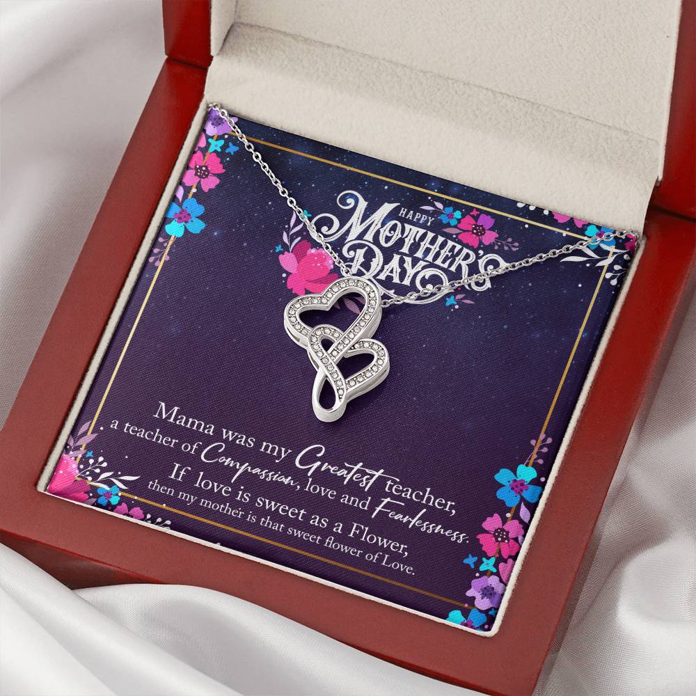 Lovely Mom - Happy Mothers Day Double Hearts Necklace